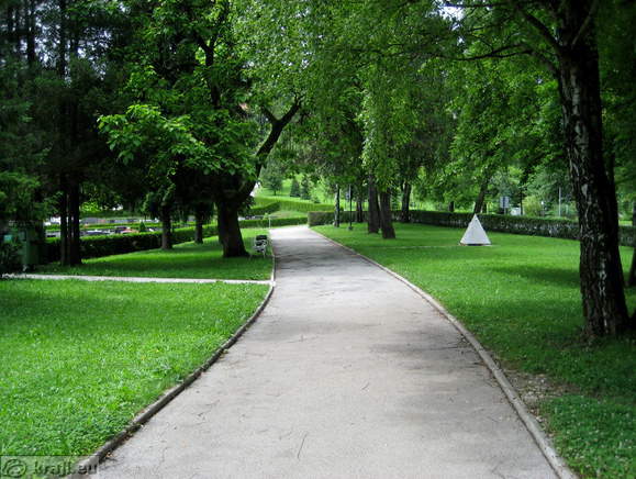 Park near churchyard on Zale