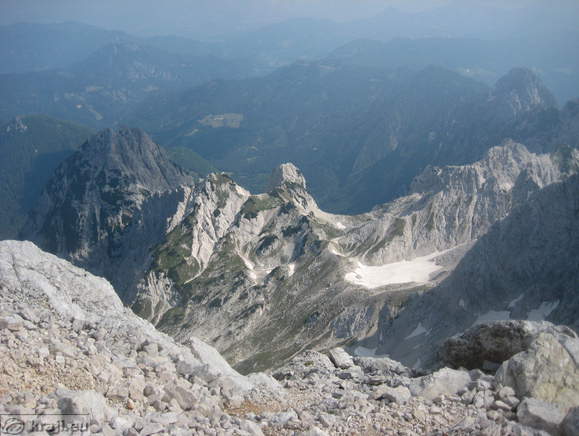 Jezersko sedlo with summits Velika Baba, Ledinski vrh, Storzek (left) and Mrzla gora (the most right)