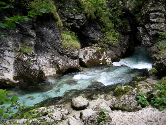 Kamniska Bistrica on the southern side of gorge