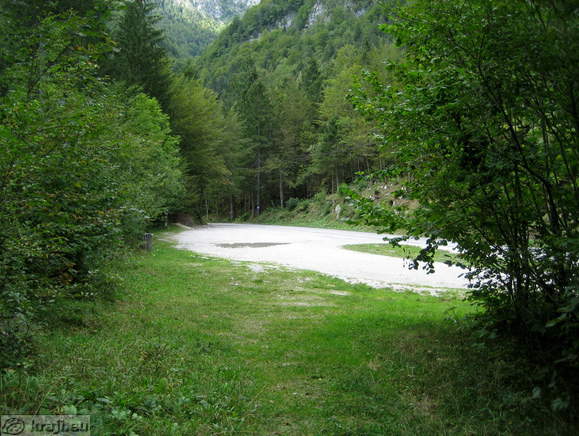 One of parking places near road from where we can walk to Mali Izvirk and Predaselj Gorge