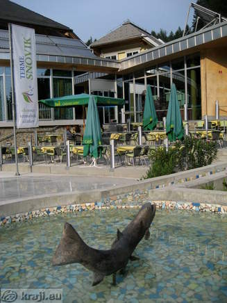 Small pool at entrance