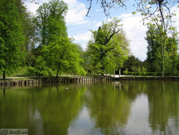 Veliko jezero v Arboretumu Volčji Potok