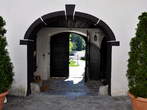 Castle Courtyard - View to the passage where are information point and the Castle Chapel 
