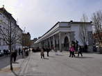 Plecnik's Market - Arcaded galleries in the direction of the Triple Bridge 