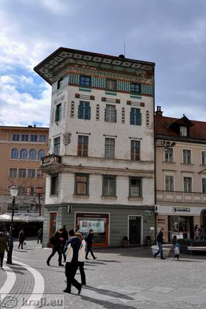 Hauptmannova hiša v smeri proti Čopovi ulici