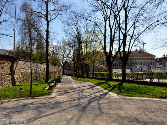 Small park by the Krizanke walls