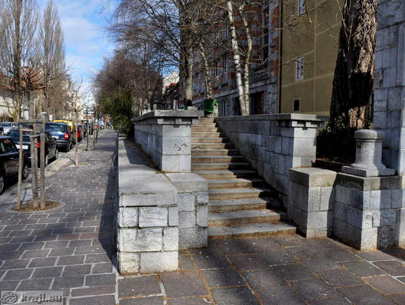Brick terrace in Vegova ulica Street