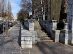 Terrace with busts of university professors - Brick terrace in Vegova ulica Street 