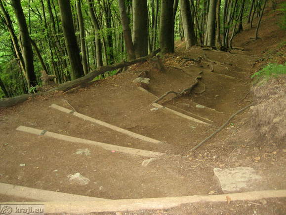 Last part of the path over lower kitchen where it joins with path of pilgrimage