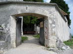 Church of Mother of God - Entrance inside walls from the east side 