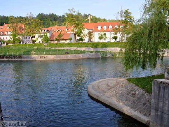 Potok Gradaščica in reka Ljubljanica
