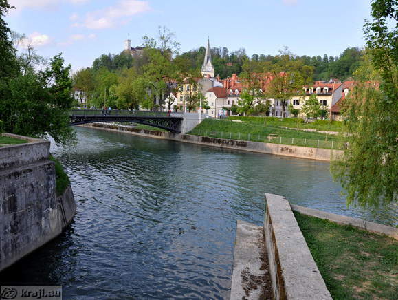 Izliv Gradaščice v Ljubljanico pri Hradeckega mostu
