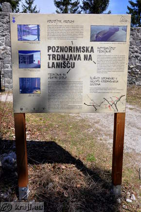 Informativna tabla - Poznorimska trdnjava na Lanišču