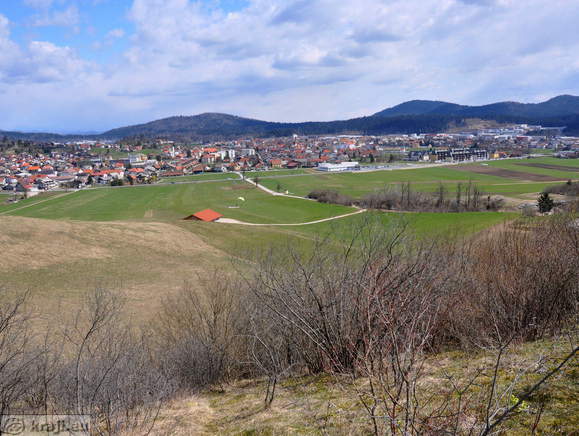 View of Logatec from the way to Sekirica Hill