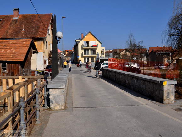 Road over the stone bridge