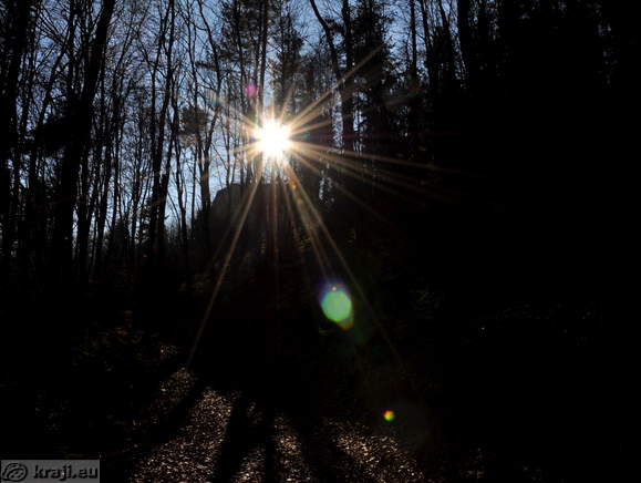 Trail through the forest to the church