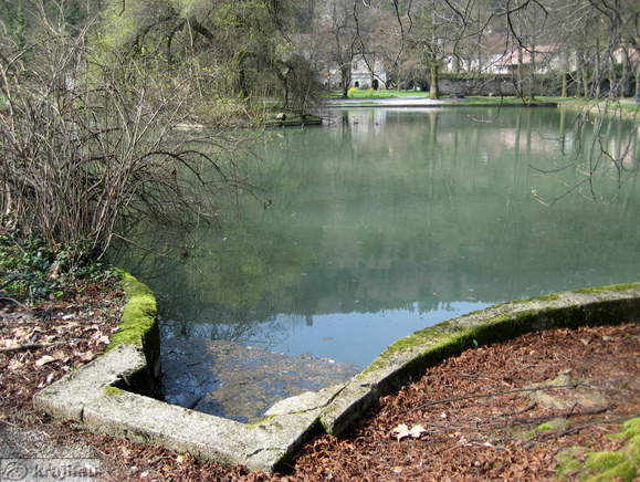 View of the pond in the castle park