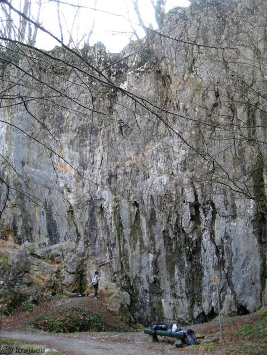 20m high climbing wall near Pod skalo (Under cliff) Spring