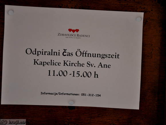Chapel of St. Anna - Opening times