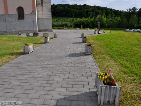 Platform in front of the church