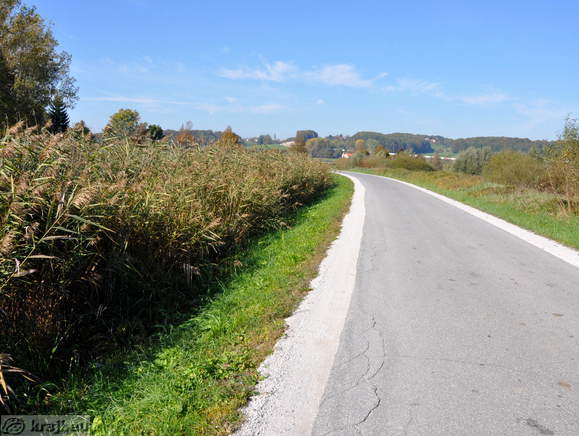 Road along the ponds in Hrastovec v Slovenskih goricah