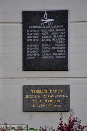 Memorial plate - Principals of SZS Maribor