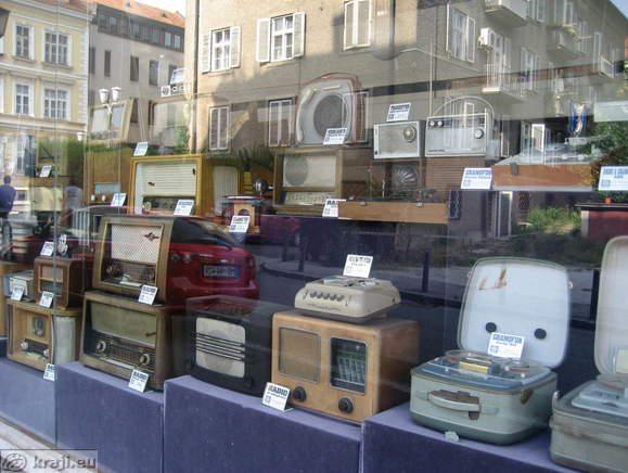 Old radios and gramophones inside the seat of Radio City