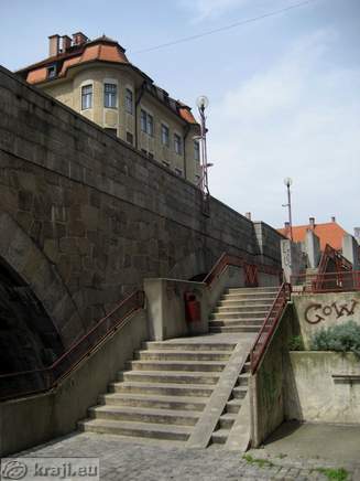 Stair at Old bridge that leads to the Lent from Glavni trg
