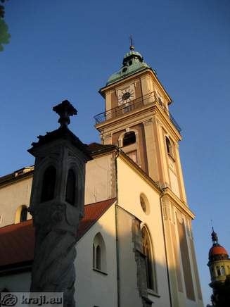 Light column and Cathedral in Maribor